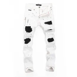 Pp pleinxple herren Jeans Original Design weiße Farbe gerade oberstreck