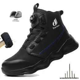 Boots Men Steel Toe Cap Safety Work Shoes PunctureProof Construction High Top Sneakers 231108