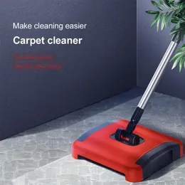 Hand Push Sweepers Carpet Floor Sweeper Cleaner Automatic Broom for Home Office Rugs Dust Scraps Paper Cleaning with Brush 231108