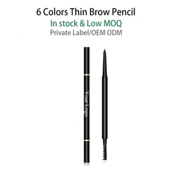 Eyebrow Enhancers Double Head Waterproof Ultra Fine Eyebrow Pencil Pigmented Natural Vegan Automatic Eye Brow Pencil Private Label 6 Colors 231109