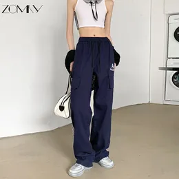 レディースパンツZomry American Style Side Stripe Sports 2023 Spring Fashion汎用性のある女性服