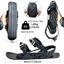 Fixações de snowboard para crianças adultas mini patins de esqui para neve com fixações ajustáveis sapatos de esqui placa de neve ao ar livre curto skiboard snowblades 231109