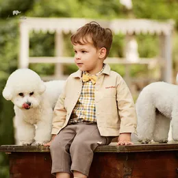 ジャケットDave Bella Children's Boy's Autumn Fashion Casual Overcoat Tops Pure Cotton Outdoors Sports Shird Corduroy DB3236038 231109