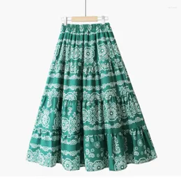 Gonne BabYong Bowmi Long North 2023 Spring Static Press Boho High Line Midi Gonna da donna Lady