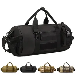 Utomhuspåsar Camo Tactical Oulder Bag Men Sport Bag Bucket Duffle Molle Handväska Vattentät militärväska Kvinnor Camping Valisis K319 231109