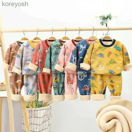 Pajamas Boys Girls Pajamas Winter Fleece Clothing Children Awardwear ملابس الأطفال البيجامات الداخلية للملابس الداخلية للطفل 2 4 6 8 سنوات 231109