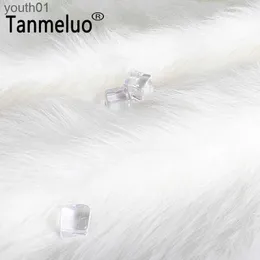 Fabric White 7cm Plush Faux Fur Fabric Long Pile Solid Fur Fabric for Sewing Counter Jewelry Display Background Photography Material zln231109
