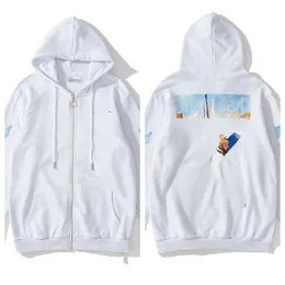 Pull Off Witte Hoodie Jas Heren Offwhite Hoody Kleden Top Jas Varsity Jumper Pullover Vrouw Lange Mouw Offwhites Jas H7