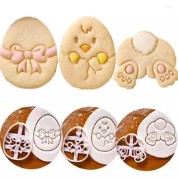 Baking Moulds Easter Egg Cookie Embosser Mold Cute Chick Shaped Fondant Icing Biscuit Cutting Die Set Cake Decoating Tool