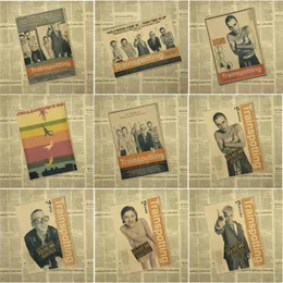 Adesivi murali Trainspotting Vintage Retro Matte Kraft Paper Antique Poster Sticker Home Decora