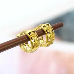 Hoop kolczyki anietna kwiat wykwintne puste kreatywne 18 -karne złoto dla kobiet luksusowe estetyczne prezenty na przyjęcie weselne biżuteria