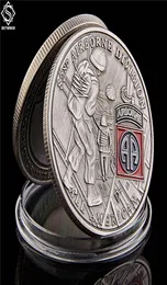 Moedas de desafio de artesanato da 82ª divisão aerotransportada dos eua, lembrança banhada, águia dos eua, coleção de moedas militares, presente 6969222