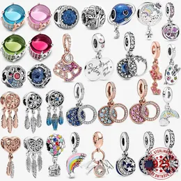2023 925 Sterling Silver Primitive Pandora Charm Pärlor Lämpliga för klassiska kvinnliga armband för att göra DIY -pärlhänge