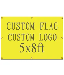 Digital Printing High Quality Custom Design Flag 5x8ft 100 Polyester Banner With Metal Grommets Anpassade Flag8463081