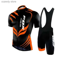 Herrspårar Maillot Cyclisme Orange Cycling Jersey Set Men Cycling Team Pro Bycc Racing Cyclist Clothes Mtb Bike Outfit Clothing T231109