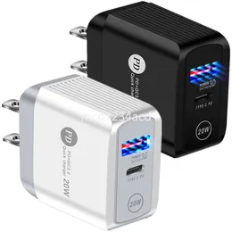 Carregamento rápido rápido Eu UK UK QC3.0 PD CARREGADOR 20W 18W CARREGADORES DE PULLADORES DE PULL TIPO C Adaptadores de plug para iPhone 13 14 Samsung Huawei M1 com caixa