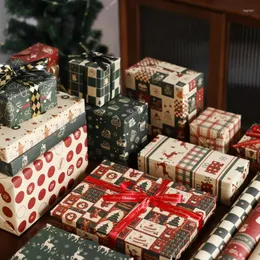 Envoltório de presente 6 pcs presentes de Natal decorações de árvore de alce para caixa de embalagem casa 2023 papel navidad