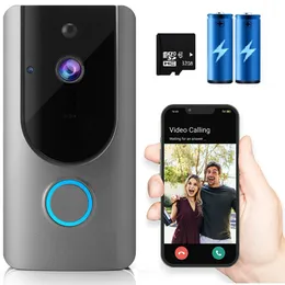 HD Smart Wireless Video Doorbell Camera WiFi mit Bewegungsmelder, Türklingelkamera, 2,4 GHz WiFi, Nachtsicht, Zwei-Wege-Audio, Echtzeit-Vid