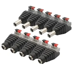 500Pcs 5.5x2.1mm Male Female DC Plug Connector Press Type Solderless Power Terminal ED Light Strip Camera Monitoring Adapter