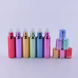 200 st 5 ml 10 ml UV -glasflaska Essential Oil Refillable Bottle Glass Roll On Bottle Cosmetic Parfym Aroma Packing Roller Bottles F3048