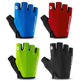 Guantes de ciclismo ROCKBROS Guantes de ciclismo Medio dedo Verano Hombres Mujeres Guantes de bicicleta de carretera A prueba de golpes Transpirable Equipo de ciclismo 231109