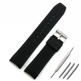 Titta på band Titta på tillbehör Pin Buckle Silicone Strap 22mm Curved Interface Armband Outdoor Sports Waterproof Strap Women Män Titta på Band 231109