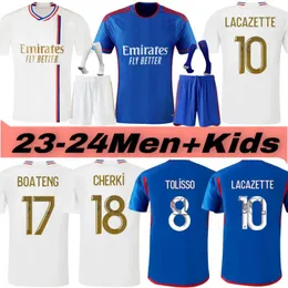 23 24 Maillot Lyon Soccer Jerseys 2023 2024 Olympique Lyonnais OL home and away Shirts TRAORE MEMPHIS TOLISSO SARR Men Football Shirt Kids Kits Equipment BRUNO G