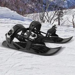 Mountaineering Crampons Mini Short Ski Skates Snowboard Boots Skiboards Adjuatable Adults Short Shoe Snowblades Portable for Winter Outdoor Sports 231101