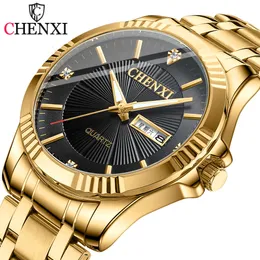 Chenxi Mens Womens Watches Watches Classic Stainless Steel Quartz Watch Fashion GoldenMen Waterproof BusinessWリストウォッチ