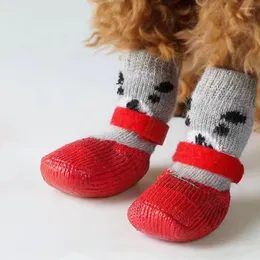 Dog Apparel Socks Buty Buty Outdoor Anti-Slip Waterproof Puppy Pupect Protector Traktat Kontrola drewna z regulowanymi paskami