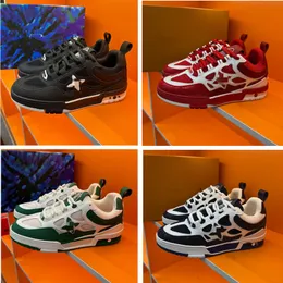 Sneaker da skate di design Scarpe da uomo Sneaker di lusso Trainer Virgil Pelle di vitello Sovrapposizioni di lettere di alta qualità Piattaforma in pelle Sneaker sportiva bassa Scarpe casual