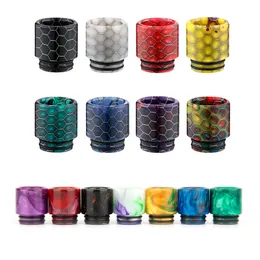810 Thread Epoxy Resin Drip Tips Smoking Accessories Thermochromism Honeycomb Stainless Steel For TFV8 T528 RDA TFV12 Prince Crown Wide Bore Mouthpiece