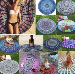 Stock Polyester Round Beach Asciugamano Mandala Tapestry Boho Hippie Tovaglia Yoga Scialcrena Wrap Wrap Mat Indian Picnic 0523