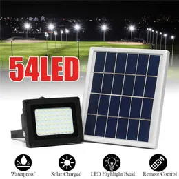 Luci da parete solari Luci di inondazione solari 54 LED 400 lumen 3W Pannello solare Luce solare esterna Luce di sicurezza impermeabile per recinzione da giardino Garage Q231109