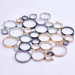 Anhänger Halsketten 10 Teile/los Innere Größe 10-40mm Runde Glas Schwimmende Bild Medaillon DIY Living Medaillon Münzhalter Frauen schmuck