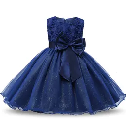 Flickans klänningar Princess Girl Dress Wedding Birthday Party Frocks for Children Costume With Bow Ball Gown Elegant Party Dress for Girls 230408