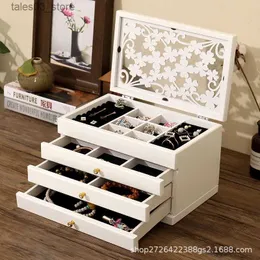 Jewelry Boxes Necklace Jewelry Organizer Box Bracelet Wood Jewelry Case Ring Earring Drawer Display Trinkets Plastic Storage Separators Boxes Q231109