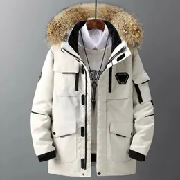 Men's Down Parkas Men's Down Jackets Big Real Fur Collar Warm Parka -30 Degrees Men Casual 90% White Duck Down Coats Winter Snow Overcoat Thicken 231108