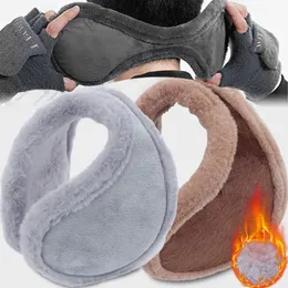 Öronmuffar unisex varma päls öronmuffar för män kvinnor sammet vinter tjockare varmare täckning utomhus cykling skidplyschskydd 231109