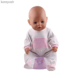 Pijamas roupas de boneca pijamas 15 conjuntos vestido ternos de salto caber 18 polegadas americano 43 cm bebê recém-nascido boneca reborn geração natal meninasl231109