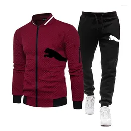 MEN MAWN TRACHSUITS 2023 SPORTS SUIT WOOL WOOL JANDREAL SPRING و Autumn Fashion Zipper Sweater Darm Sports Warm Warm