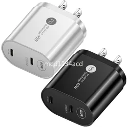 Fast Quick Chargers 40W Dual PD USB-C Type c Wall Charger Eu US Uk AC Travel Adapter For Ipad Air Iphone 12 13 14 15 pro max Samsung Tablet PC Htc M1