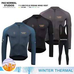 Conjuntos de camisa de ciclismo 2024 PNS Inverno Quente Fleece PNS Terno de Ciclismo Masculino de Manga Longa Terno de Ciclismo de Estrada Uniforme PAS NORMAL STUDIOS MTB Ciclismo 231109