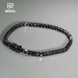 Новый черный Vvs Муассанит теннисная цепочка ожерелье Pass Diamond Tester Iced Out 925 Серебряный браслет для мужчин