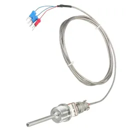 Freeshipping PT100 RTD Temperature -50 ~ 500 Degree 2m Stainless Steel Sensor Probe 1/2 "NPT Rmrgc