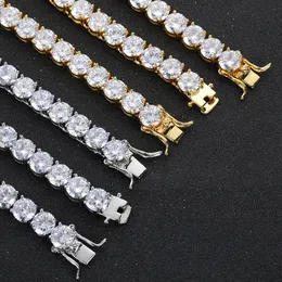 Collana Bracciali di lusso Moissanite bracciale tennis di design per donna uomo intarsiato 1 fila 8MM CZ diamante placcato oro gioielli hip hop firmati