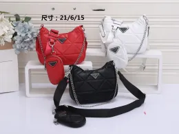 Designers Bag 2 piece/set 2023 classic women chain crossbody Shoulderbag top quality Leather women crossbody Hobos Chain handbag famous bran