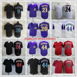 Koszulki baseballowe Vintage Mitchell i Ness Jersey 9 Matt Williams 20 Luis Gonzalez 21 Zack Greinke 24 Yasmany Tom