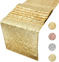 12in*70in Gold Sequin Table Runner Wedding Dining bordsdekorationsborddukar