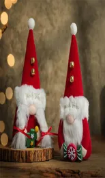 Natal gnome com sinos artesanal de pelúcia boneca sem rosto estatuetas suecas ornamentos presente do miúdo camada bandeja decoração dd7221354284